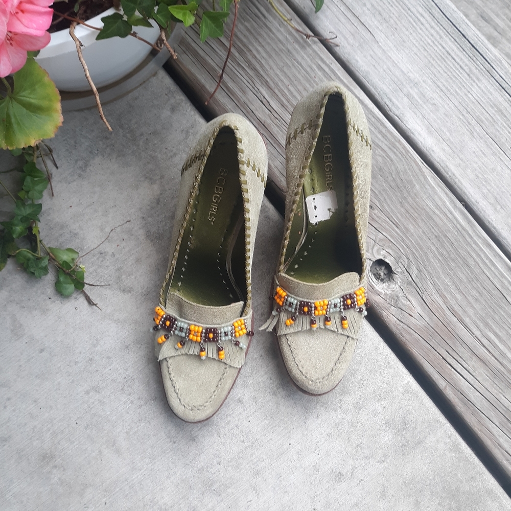 BCBGirls suede wedges